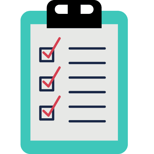 Ikon: Checklist på skrivbräda